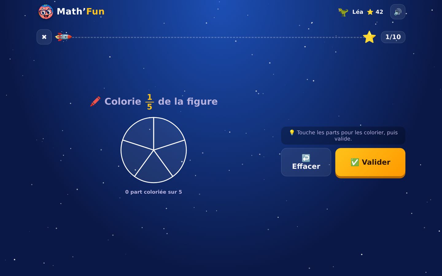 Colorier 7/8 d'un disque